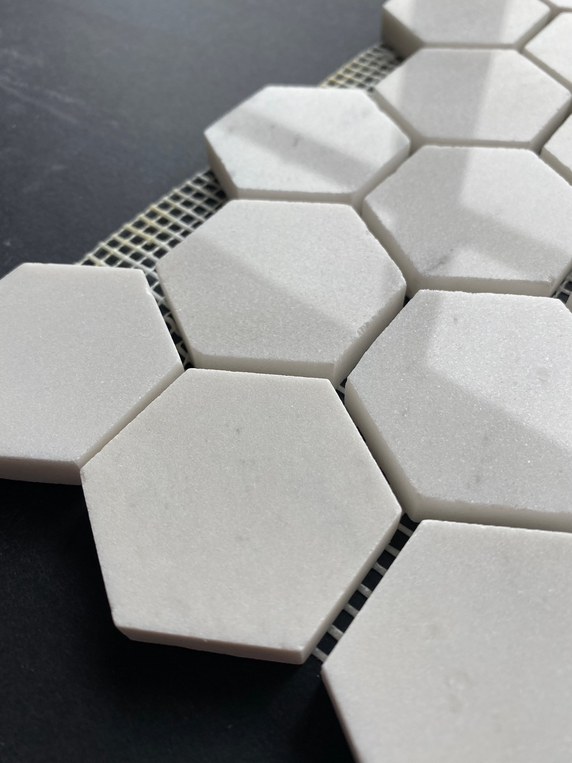 Bianco Sivec 2" Hexagon Marble Mosaics